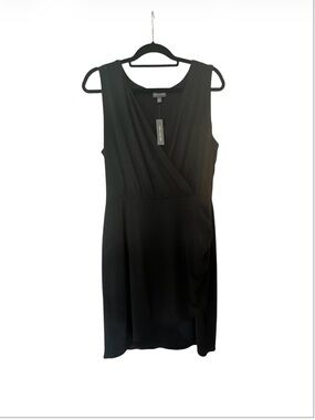 NWT! Rouched Midi sleeveless black Dress size Large, 12